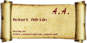Ackert Adrián névjegykártya