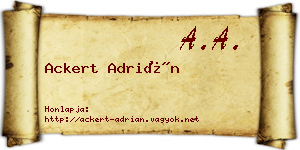 Ackert Adrián névjegykártya